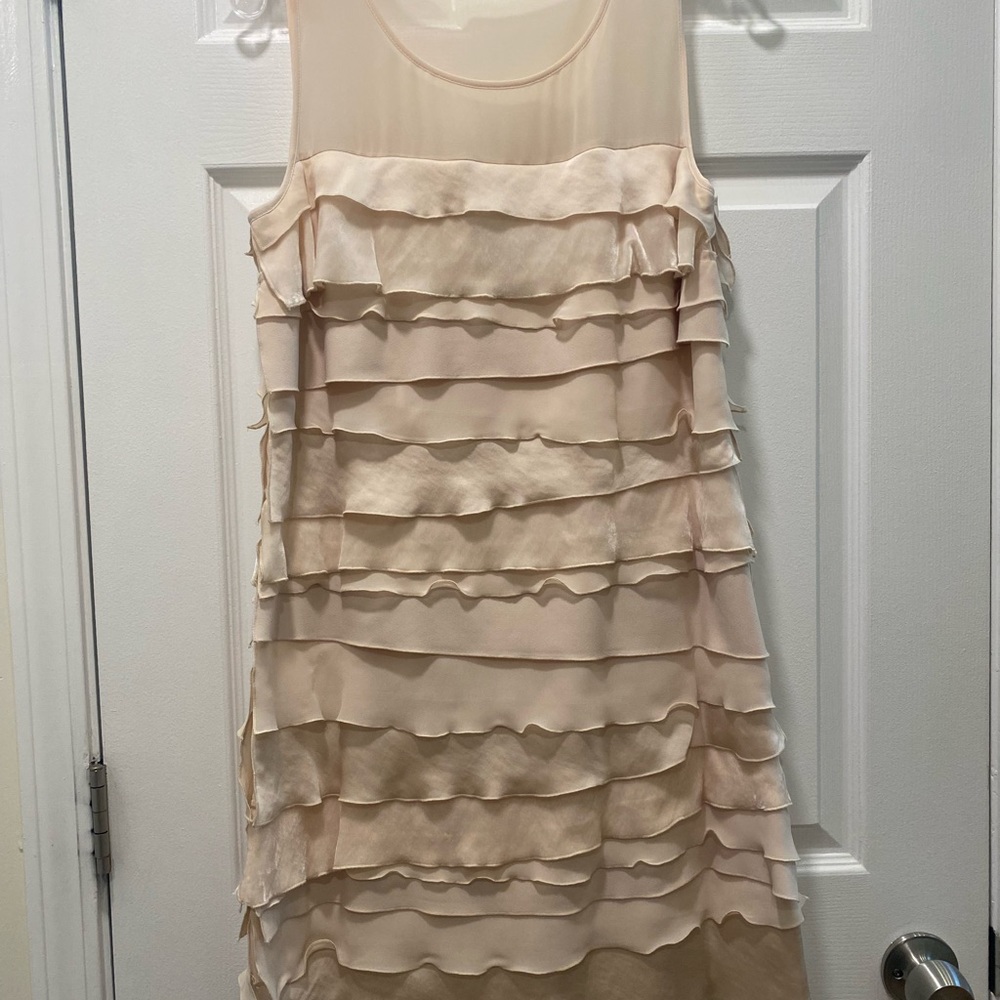 Cream Knee Length Dress